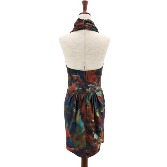 Catherine Malandrino Womens 2 Dress Silk Multicolor Abstract Cowl Neck Mini - Picture 5 of 11